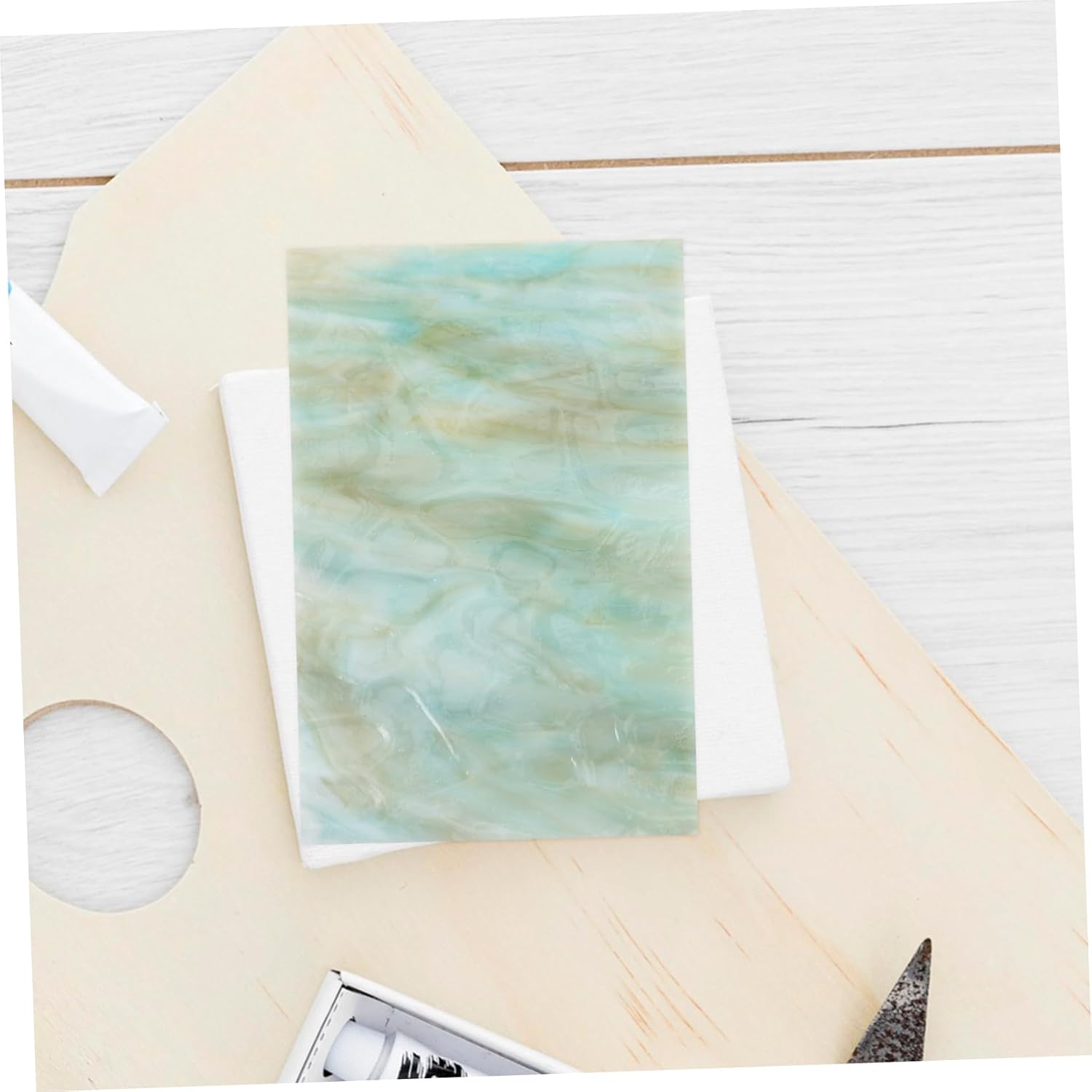 Lurrose 2pcs Textured Rippled Glass Sheets Stained Glass for Projects for Home Decor and Artwork