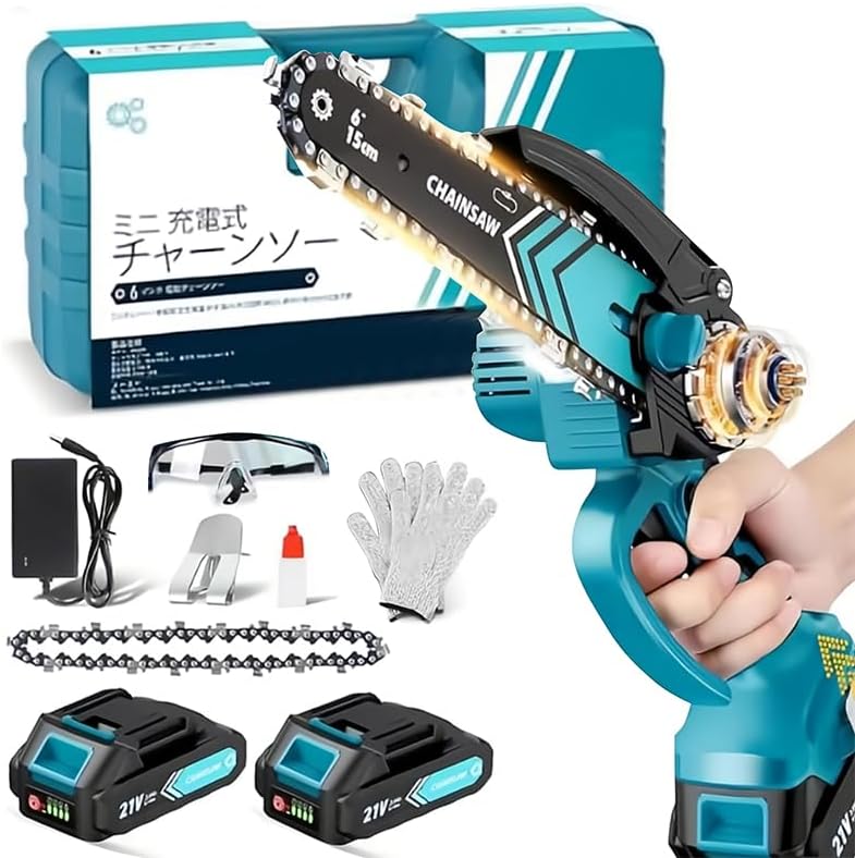 【3/31まで40％OFF】【5秒切断、片手革命 庭仕事が変わる最強ミニ】ミニ充電式チェーンソー【2025年最強・12m/sブラシレスモーター・6インチ・切断径15cm】 6インチ電動チェーンソー 【2,399円 → 1,039円】 配送料別 特価セール中！