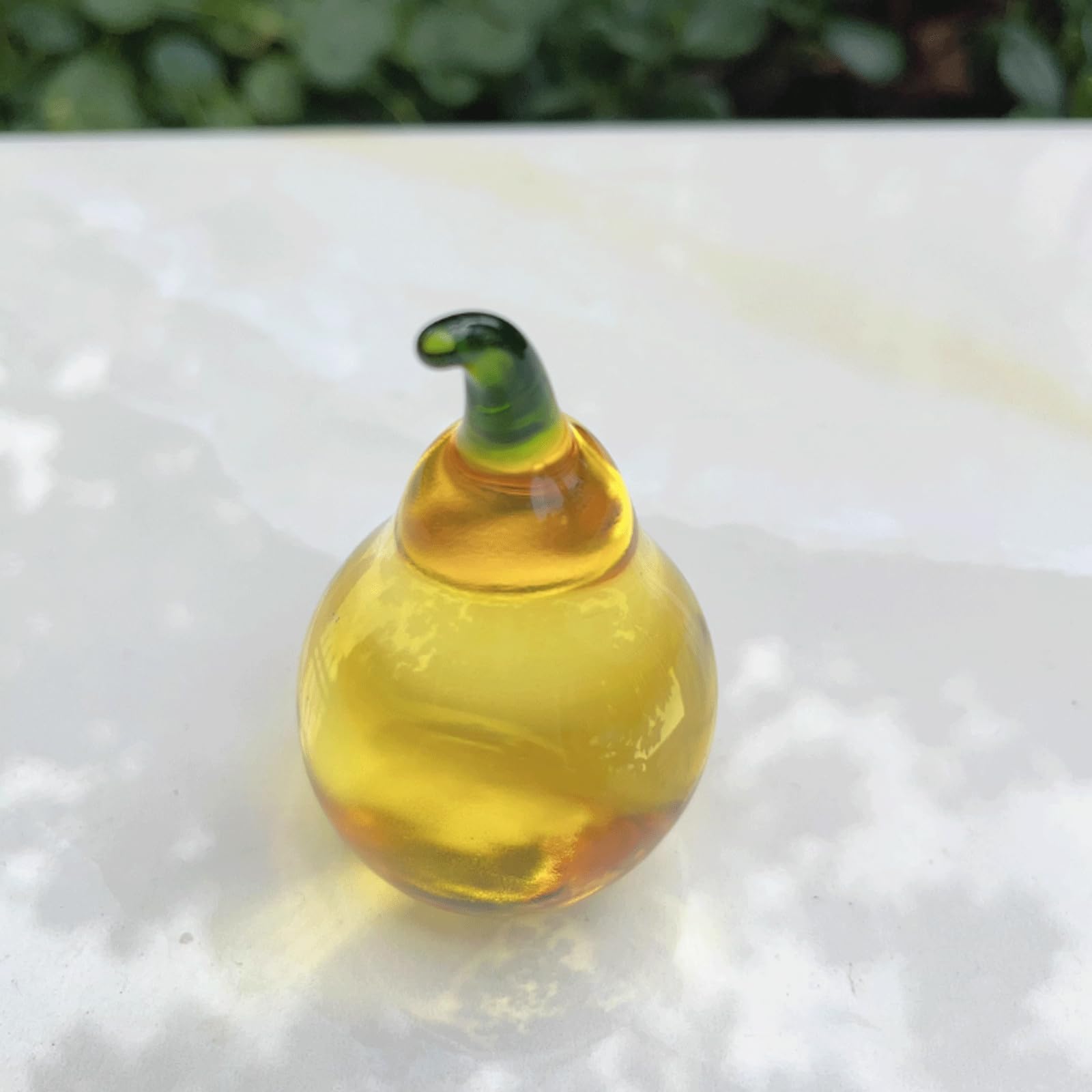 Amazon.co.jp: ガラスの置物 かわいい小さな脂肪梨ガラス工芸品色釉