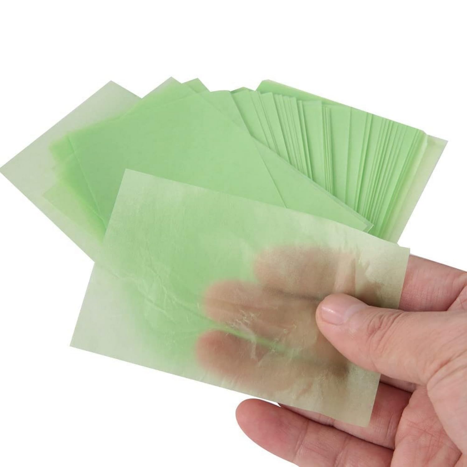 CARTNEXA Oil Blotting Sheets for Face 100pcs personal face oil blotting paper bamboo charcoal absorbing sheets natural green tea absorbent paper. (100 Sheet) (GREEN) 4