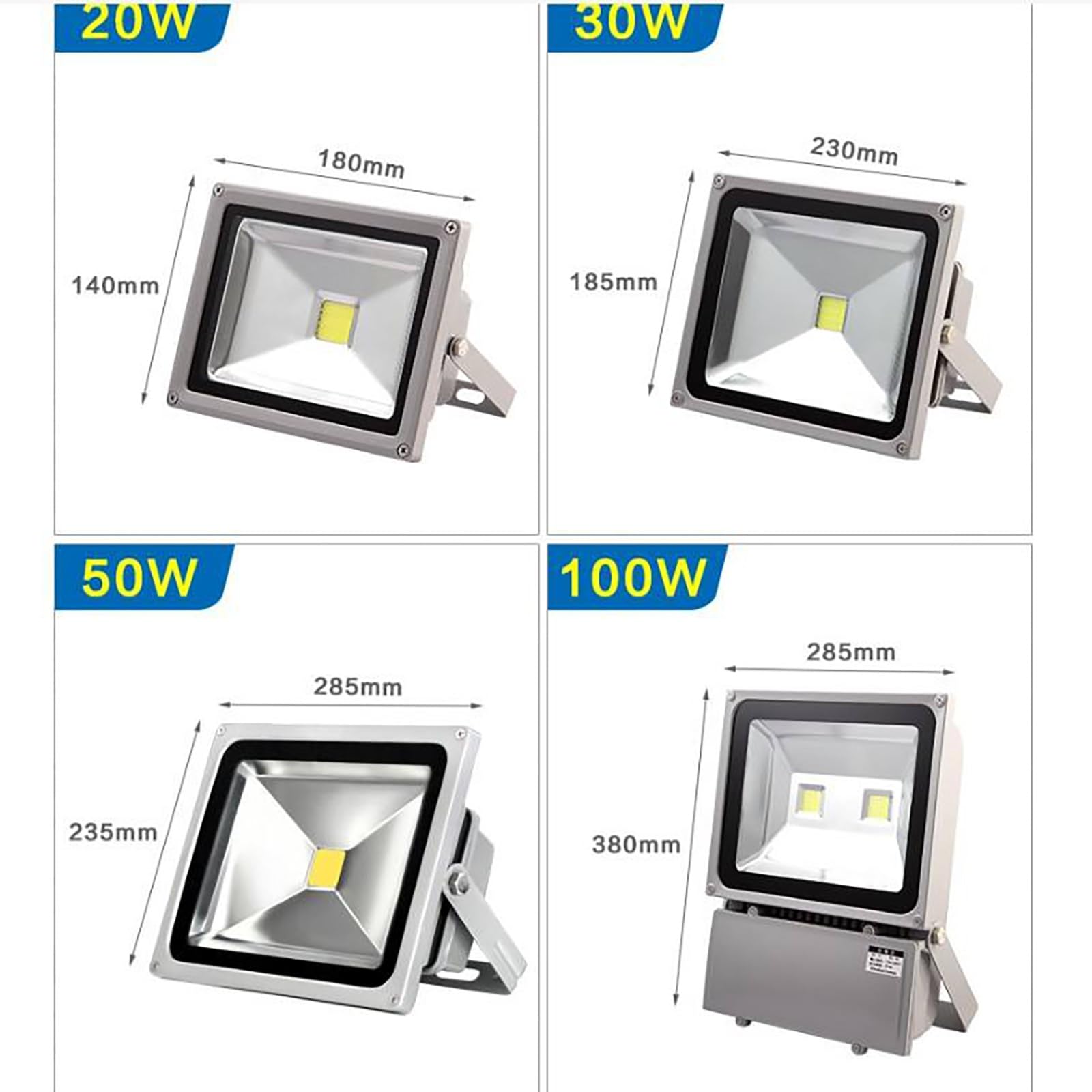 Reflektory Zewnętrzne LED 10 W, Wodoodporna Oprawa Oświetleniowa IP65, Lampa Ścienna 6500 K Z Przewodem, Lampa Robocza, Zewnętrzny Reflektor LED Do Ogrodu(Cold white,30W)