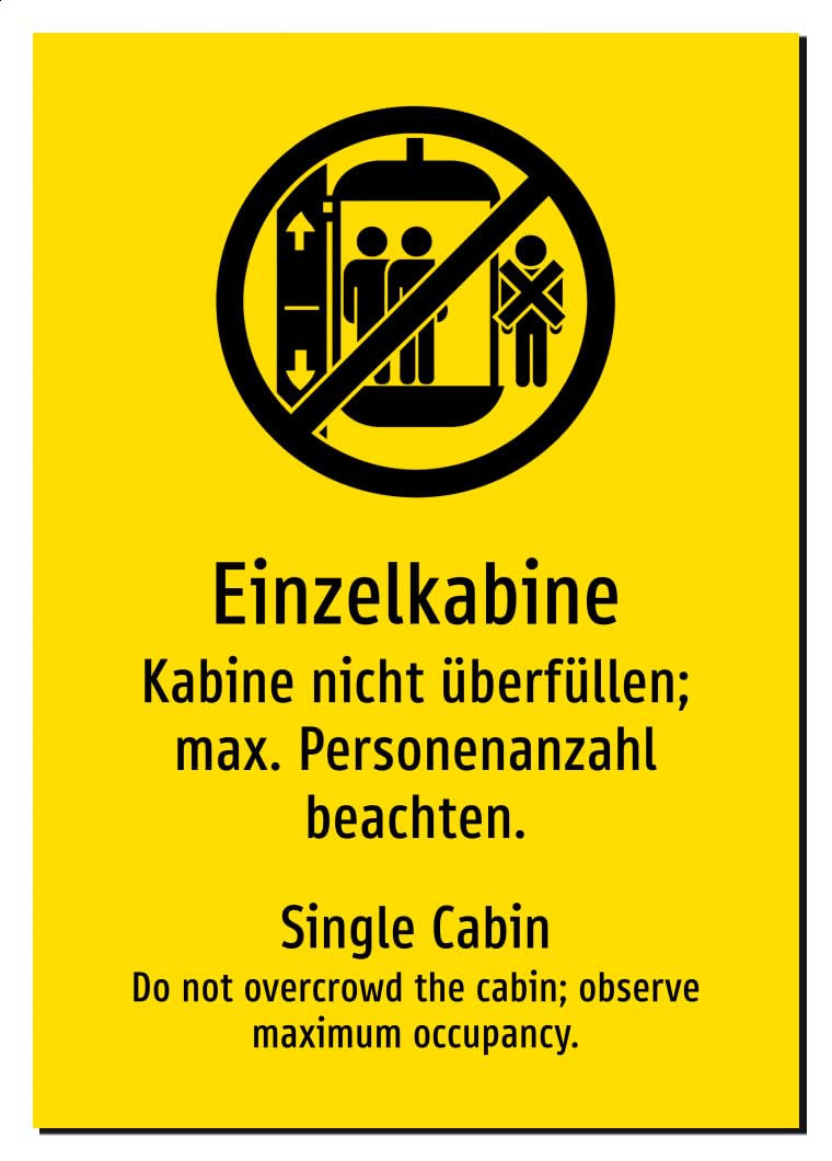 65002-DEEN-S-13 | Einzelkabine Schild Deutsch Englisch | zweisprachig