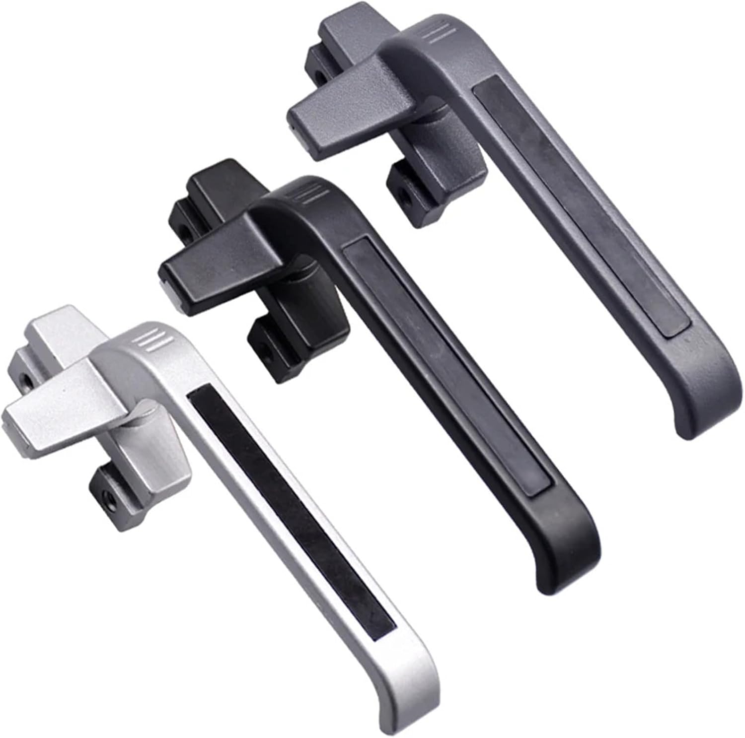 2 Pcs Thickened Door and Window Handle Left/Right Universal Lock Casement for Windows(Black,Right)