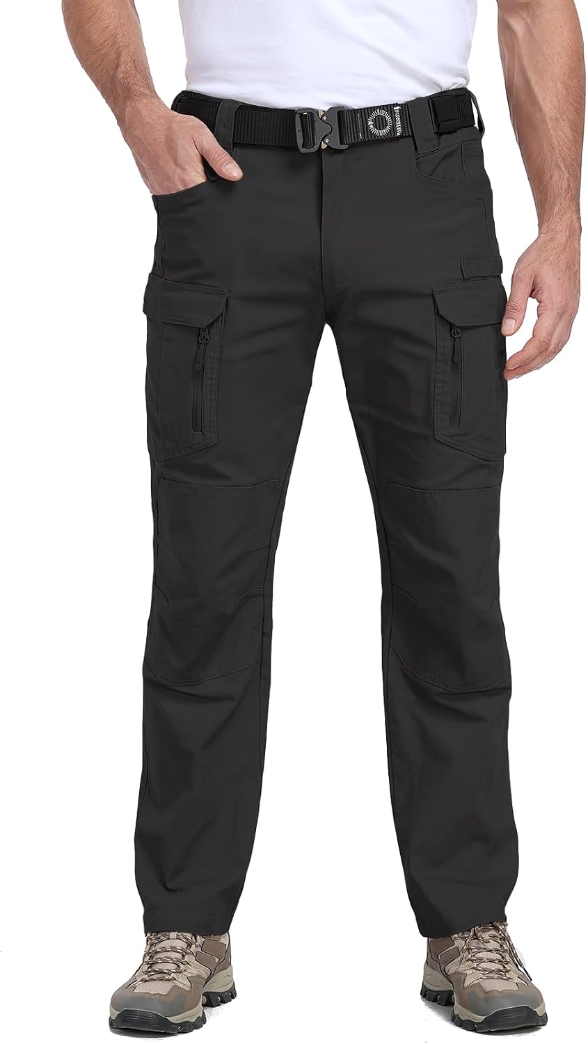CARWORNIC Men's Stretch Tactical Cargo Pants Comfy Flex Cotton EDC Work Pants Lightweight Outdoor Hiking Trousers