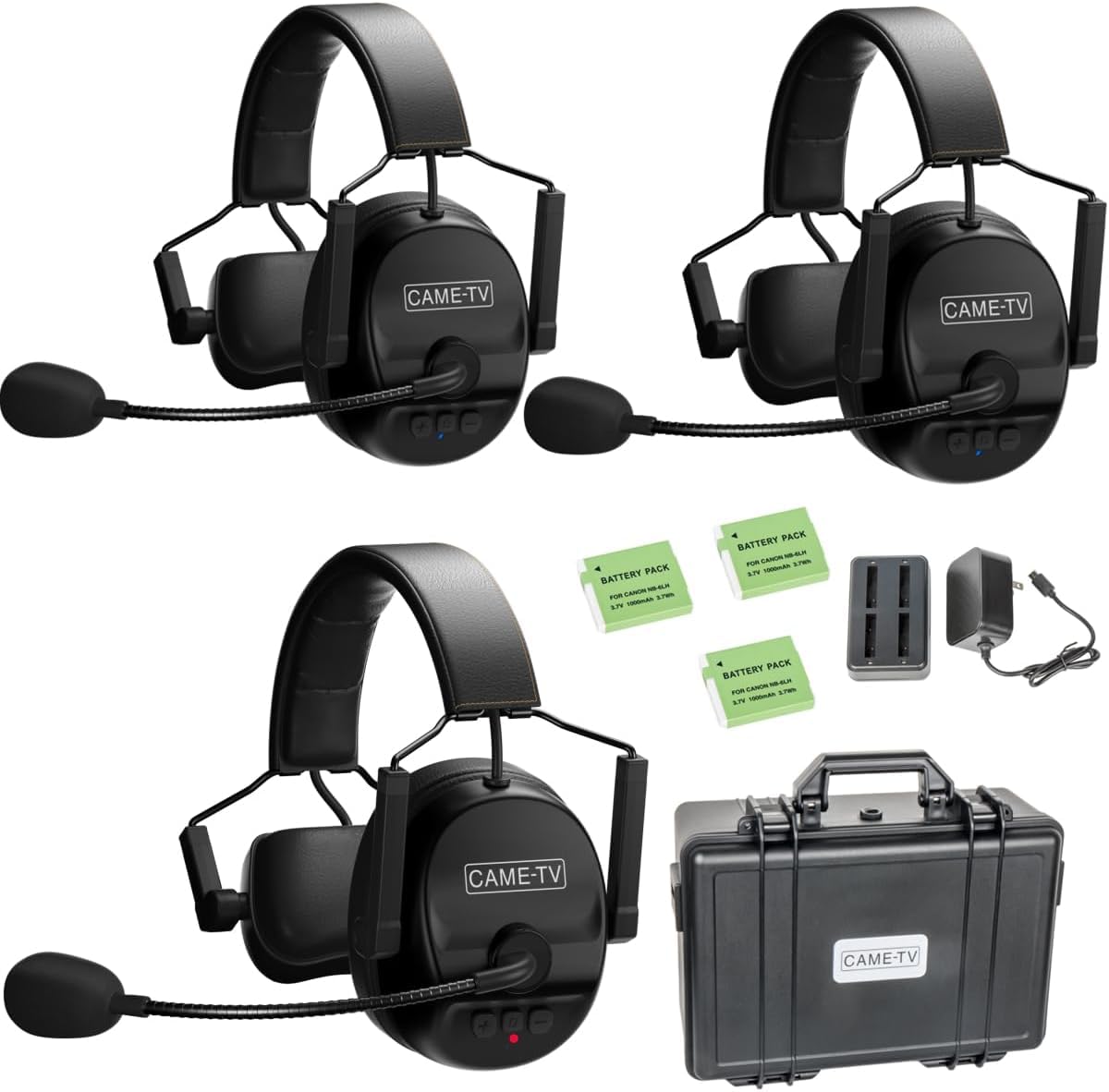 cametv Kuminik8 Wireless Intercom Headset System Noise Cancellation, 1500ft Team Communication Group Talk, Zero Delay Mute Function Single-Ear Headset Film Video Production Coach with HUB 9 Users — view 11