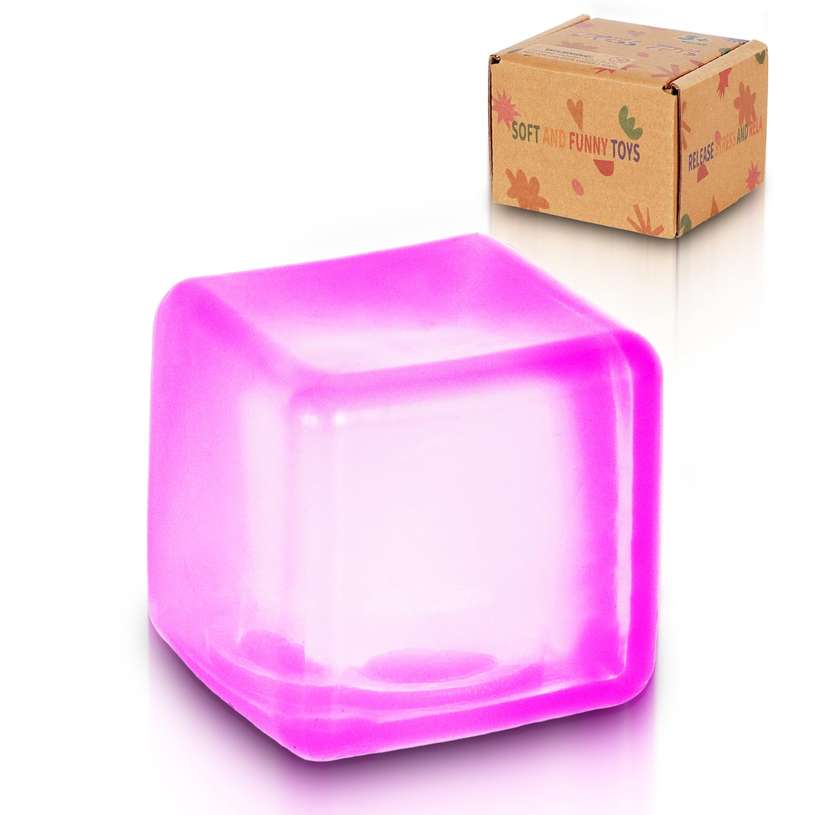 Copfeqyr 1PCS Medium Ice Cube Stress Balls Gift , Large Squishy Fidget Cube Toys for Kids & Adults