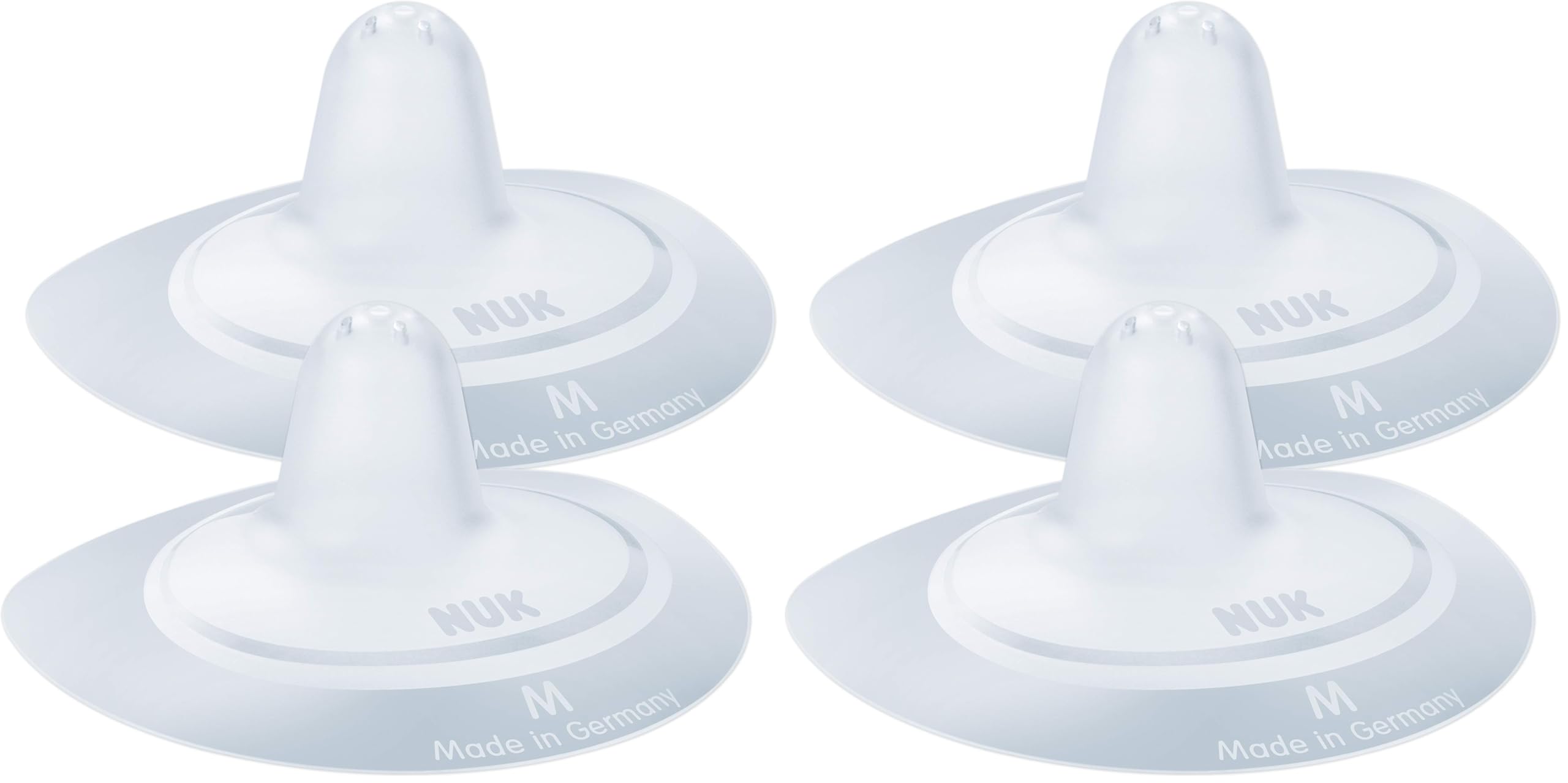 NUK Stillhütchen | Brusthütchen zum Stillen | schützt vor wunden Brustwarzen | dünnes Silikon | Größe M (20mm) | inklusiv Schutzdose | 2 Stück (Packung mit 2)