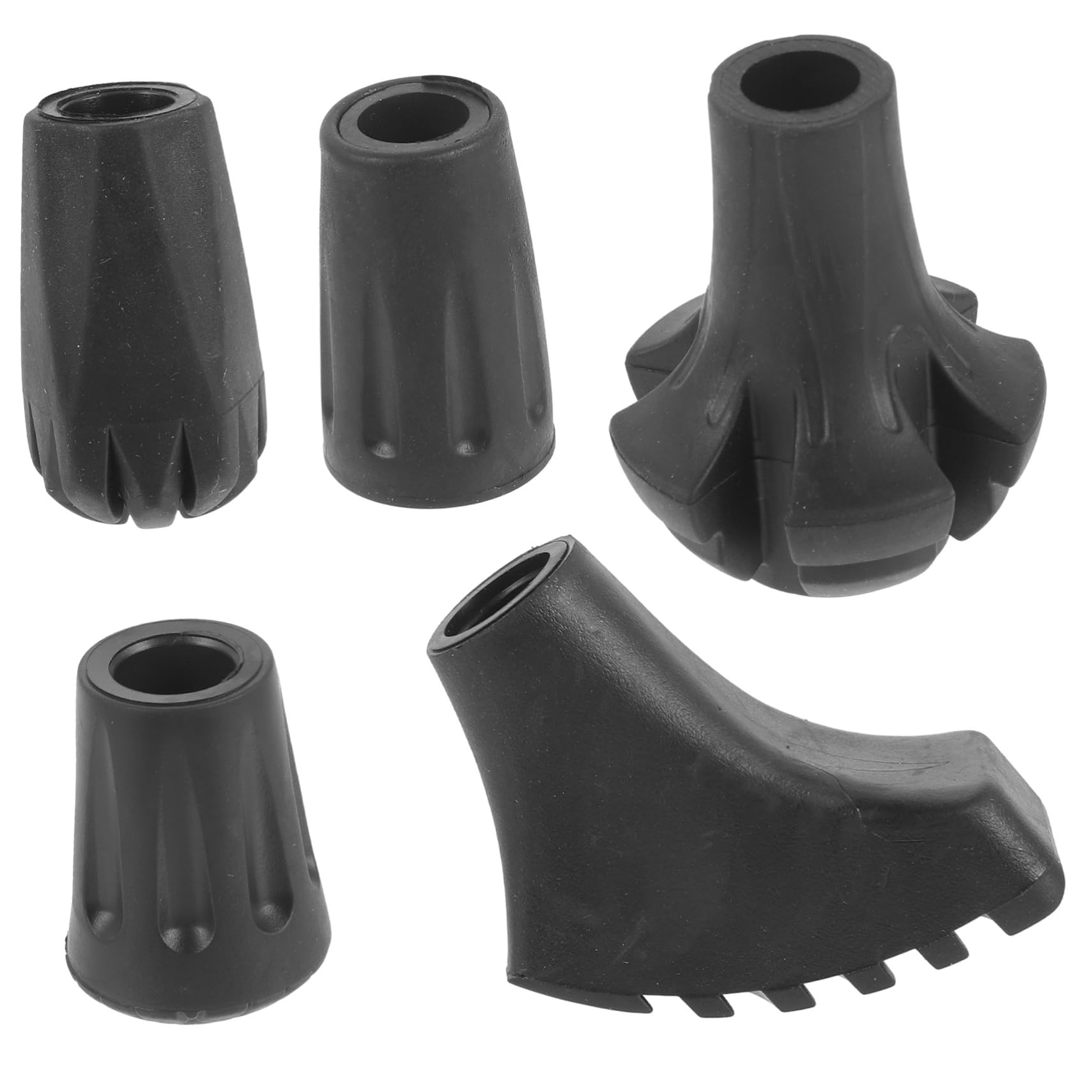 Sosoport Trekkingstockpolster Fußüberzüge Für Trekkingstöcke Wanderstöcke Krückenpolster Zusammenklappbarer Spazierstock Krücken Zubehör Klappbarer Gehstock Gummi Black