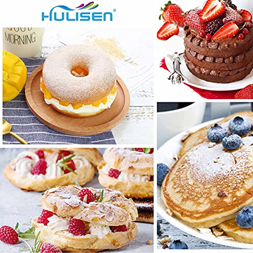 Hulisen Stainless Steel Flour Duster And Biscuit Cutter Set (6 Pieces/Set), Round Cookies Cutter With Handle, Professional Baking Dough Tools, Gift Package #TOP4