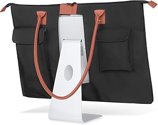 CURMIO Carrying Bag for Apple 27" iMac Desktop Computer, Travel Tote Bag Protective Shoulder Case with PU Leather Handle for 27" iMac Monitor and Accessories, Patented Design