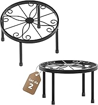 Bamworld 2 Supports Plantes Intérieur/Extérieur - Lot de 2 Étagères Métal pour Fleurs, Balcon, Terrasse, Jardin (Résistants)