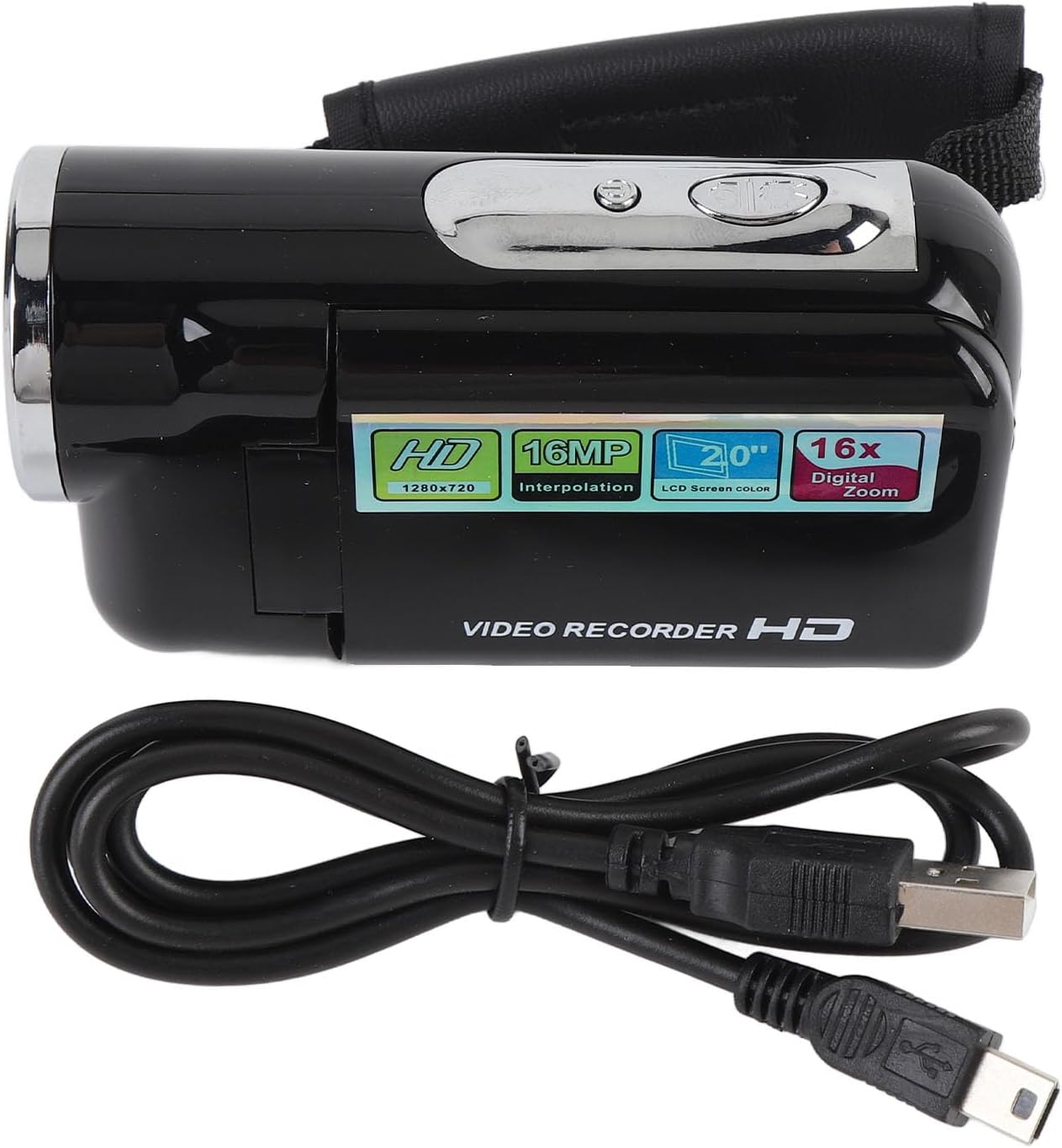 Video Camera Camcorder, Digital Camera Recorder 1080P 16MP with 2 Inch Color Screen, 16x Digital Zoom, Anti Shake DV Camcorder for Travel Campus Growth Record (Black)