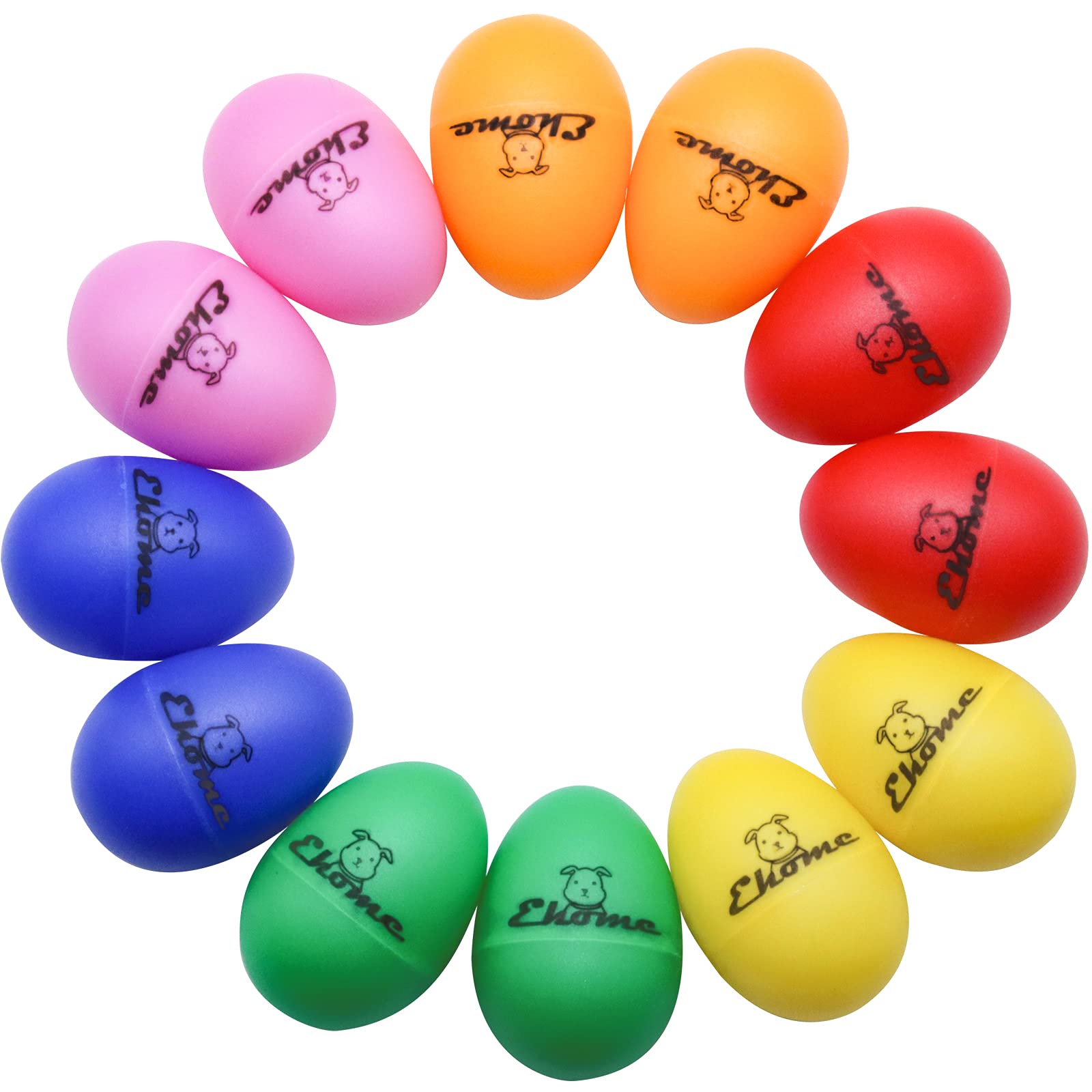 EhomePlastic Egg Shakers, 12 Pcs Percussion Musical Egg Maracas Easter Egg Kids Toys with Assorted Colors.