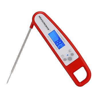 MEASUREMAN Instant Read Meat Thermometer with Backlight,Magnet and Foldable Probe for Deep Fry?Ultra Fast Precise Waterproof Digital Food Thermometer for Kitchen Cooking& Outdoor BBQ & Grill