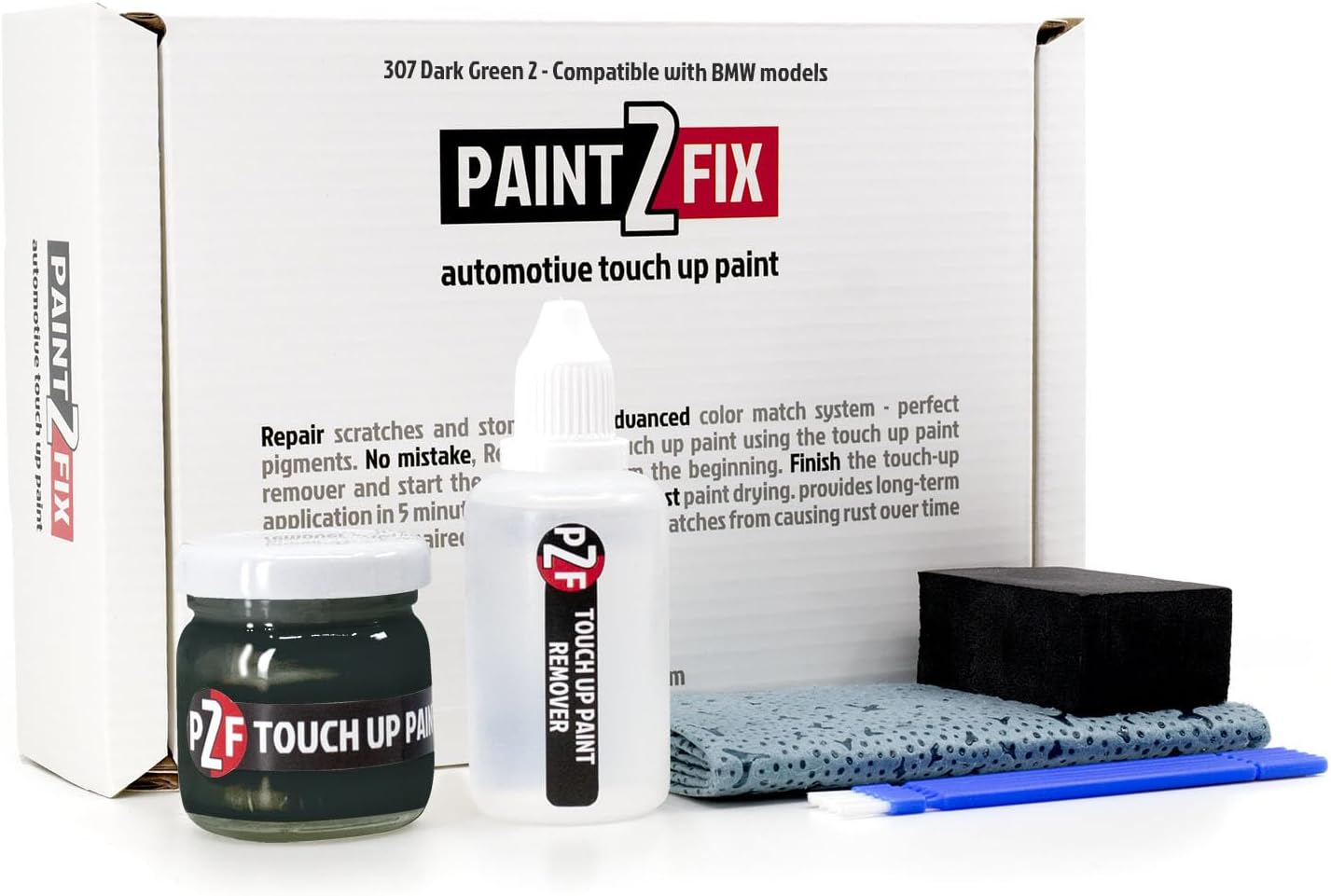 PAINT2FIX 307 Dark Green 2 Touch Up Paint Kit for BMW Scratch and Chip Repair