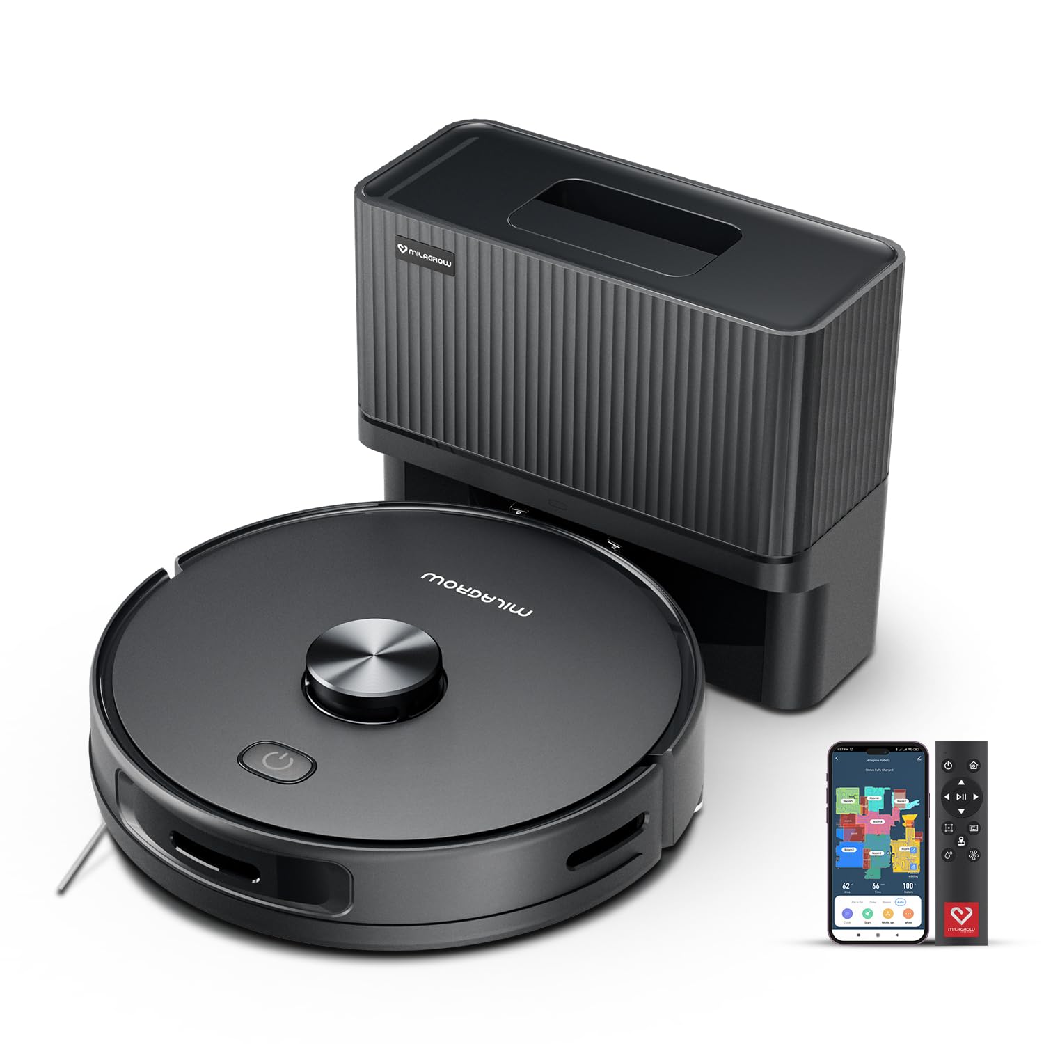 BlackCat 25 Pro Robot Vacuum Cleaner, 7500Pa Suction Power, 3L Bagless Self-Empty Base, 70-Day Handsfree, LiDAR RT2R 3.0 Navigation, Perfect for Dust & Pet Hair, WiFi/APP/Remote/Alexa (Black)