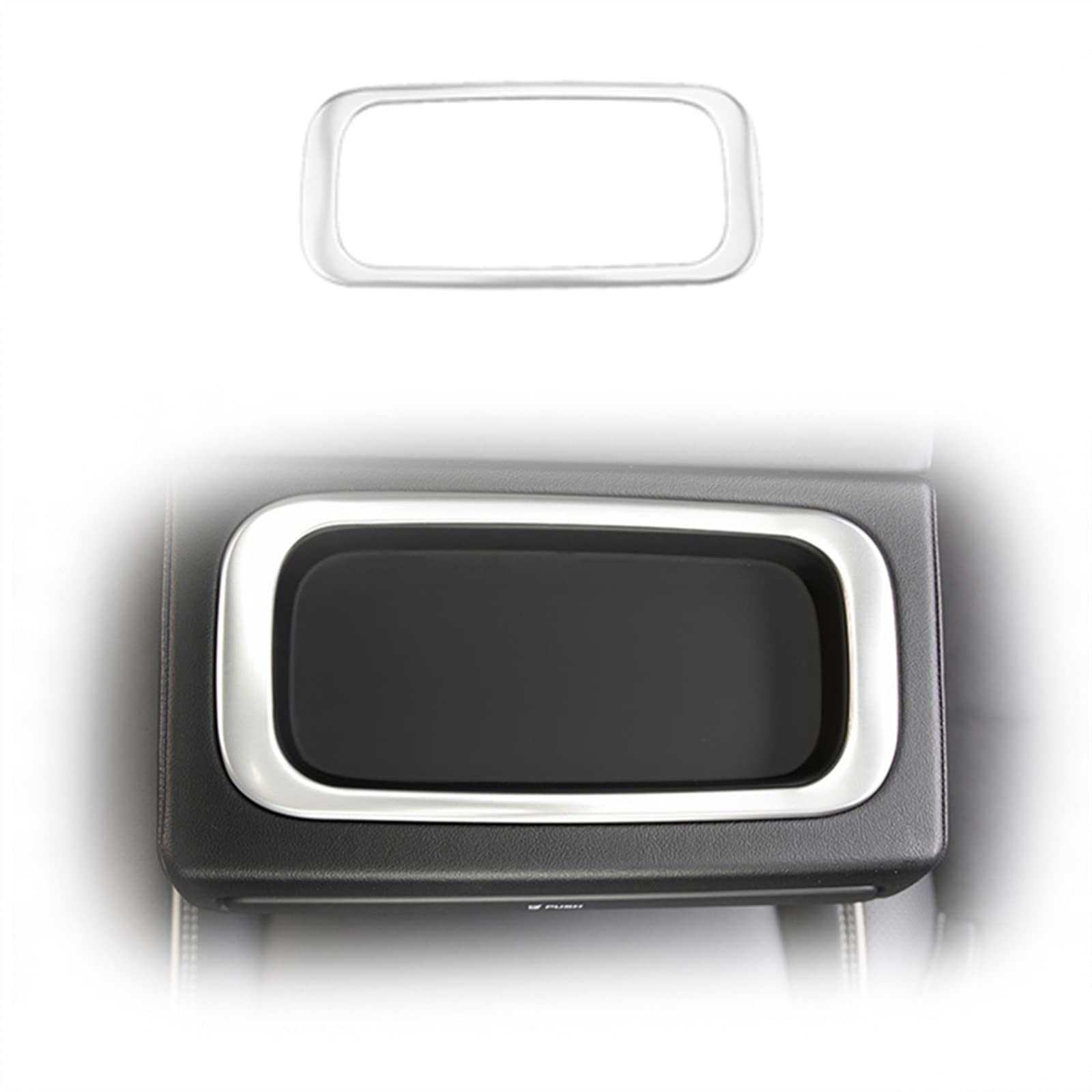 Garniture en acier inoxydable argent pour porte-gobelet arrière de Volvo XC60