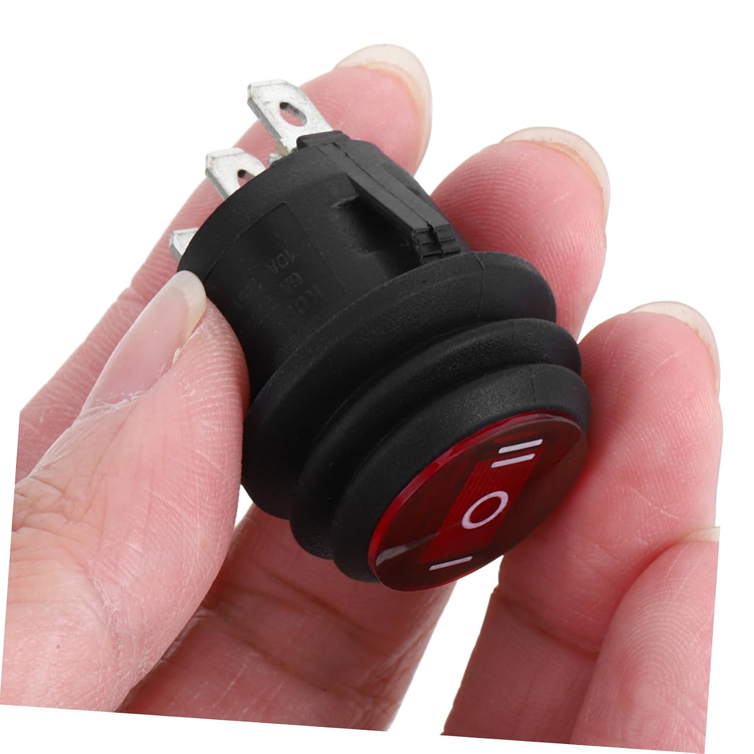 Kichvoe Waterproof 3-Position SPDT Rocker Toggle Switch for Car and Boat 6A/250V Round Design Easy to Install Suitable for Automotive and Marine Applications