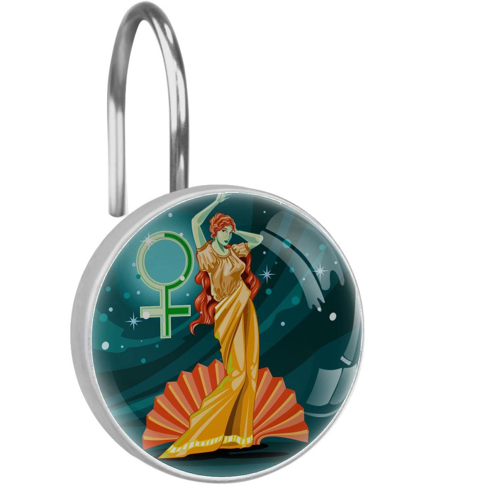 Crochets pour rideau de douche thème déesse grecque pour une salle de bain zen