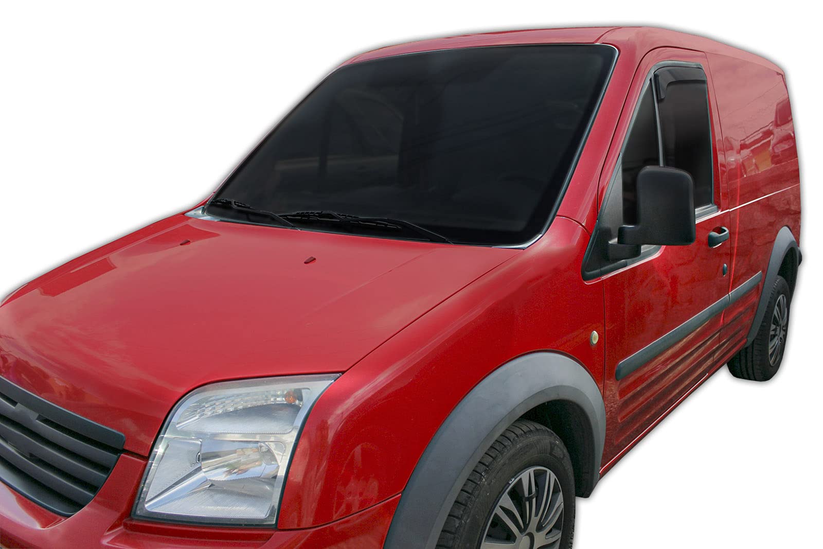 J&J AUTOMOTIVE GD Déflecteurs d'air et de Vent pour Ford Transit Conect 2004-2013, Ensemble 2pcs, Teintés, Avant et Arrière, Aérodynamique