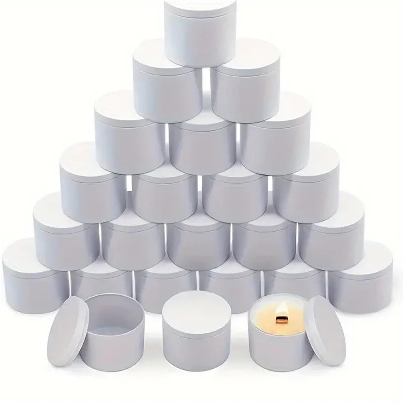 Candle Tins, Candle Jars Candle Tins 12pcs 8oz Containers For Making Candles Bulk Jars DIY Multicolor(12pcs-8oz-white)
