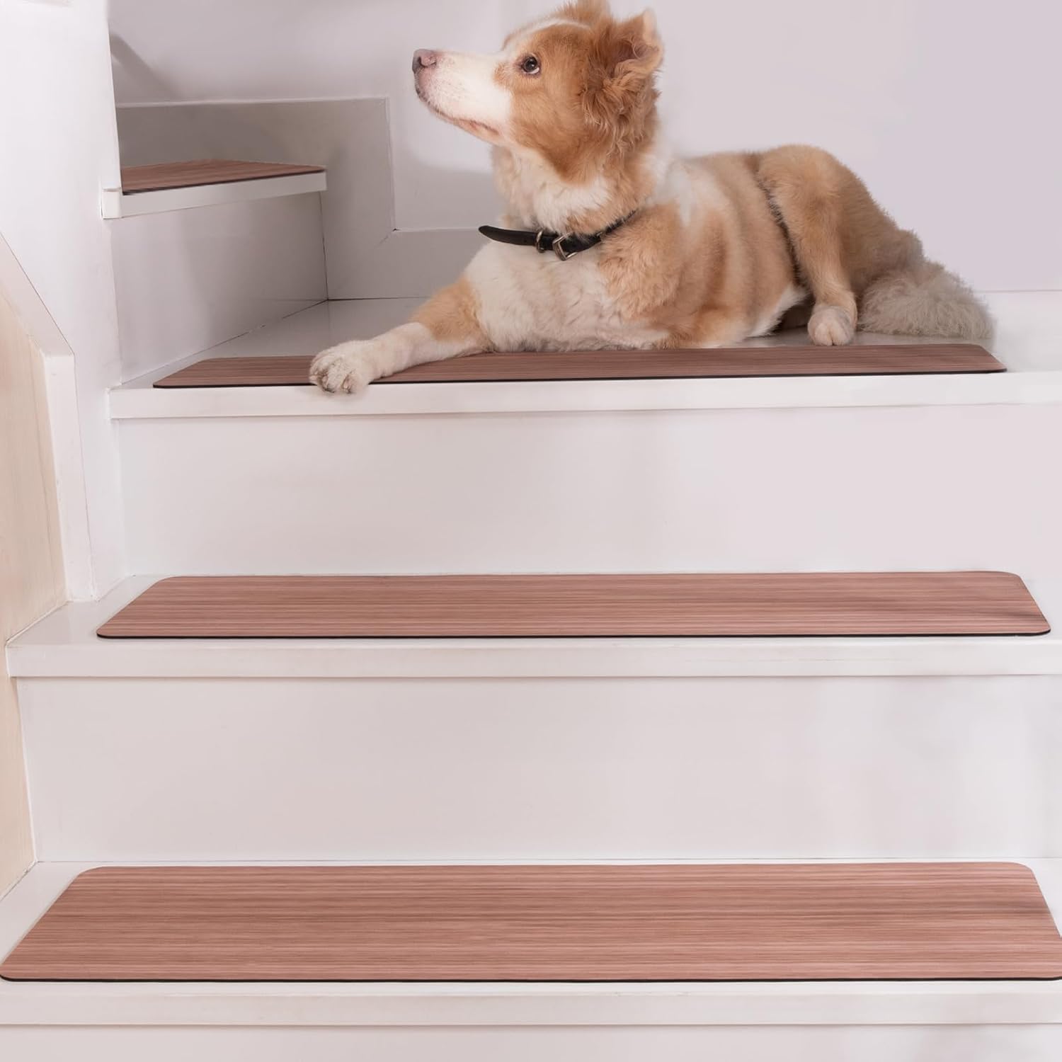 HOPEVIVA Non Slip Rubber Stair Treads, Indoor Stair Treads