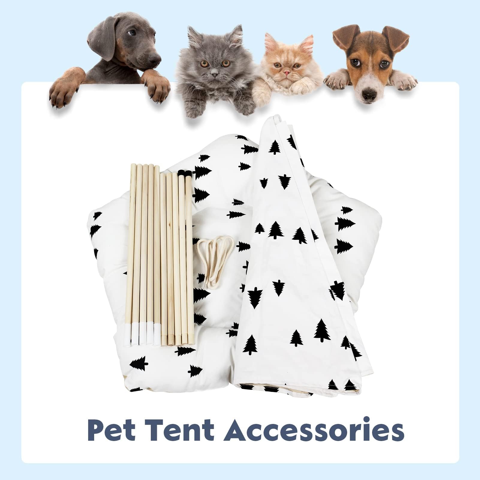 Tente de Tipi pour Chien Animaux De Compagnie Teepee Tente avec Coussin Amovible et Lavable Niche Chien et Chat Intérieur Tente de Jeu pour Chien de Compagnie avec Tableau Noir 50x50x60cm