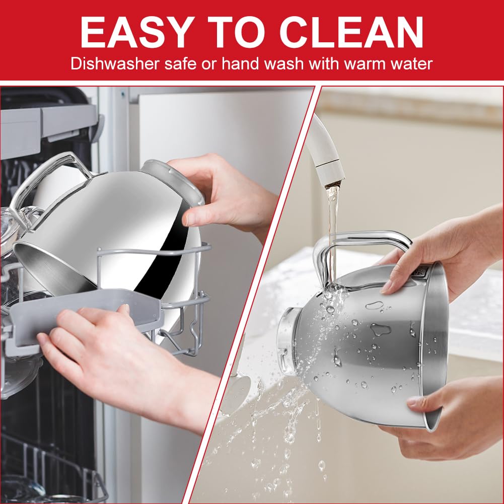Miska ze stali nierdzewnej do miksera stojącego Kitchen Aid 4,5-5 Quart, nakładka do maszyny do lodów Kitchen Aid, miska ze stali nierdzewnej z uchwytem, akcesoria Kitchenaid nadaje się do mycia w