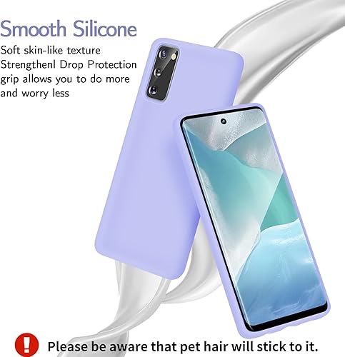 Miniatura 6 de Funda de silicona líquida compatible con Samsung Galaxy S20 FE 5G, protección de cuerpo completo de goma de gel a prueba de golpes para Galaxy S20