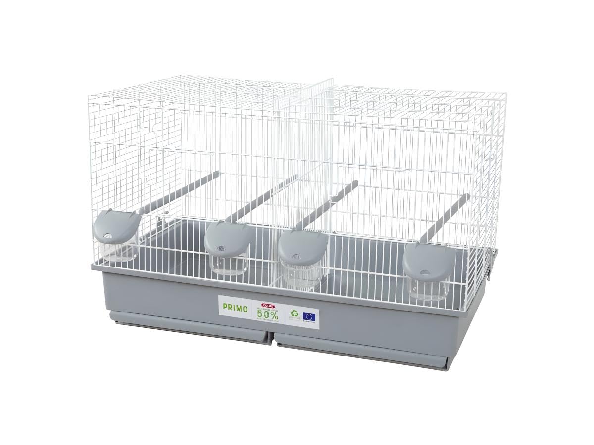 Zolux - Cage Primo 67 Blanche et Grise D 71.5 x 33.5 x 41 cm pour Oiseaux.