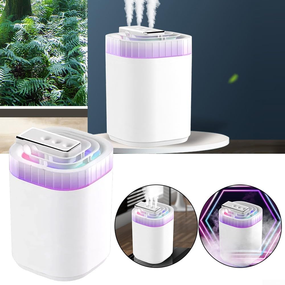 Humidificador para dormitorio, humidificadores de ritmo silencioso, 3 L, gran capacidad, humidificadores de aire de niebla fría para habitaciones grandes, oficinas, viajes