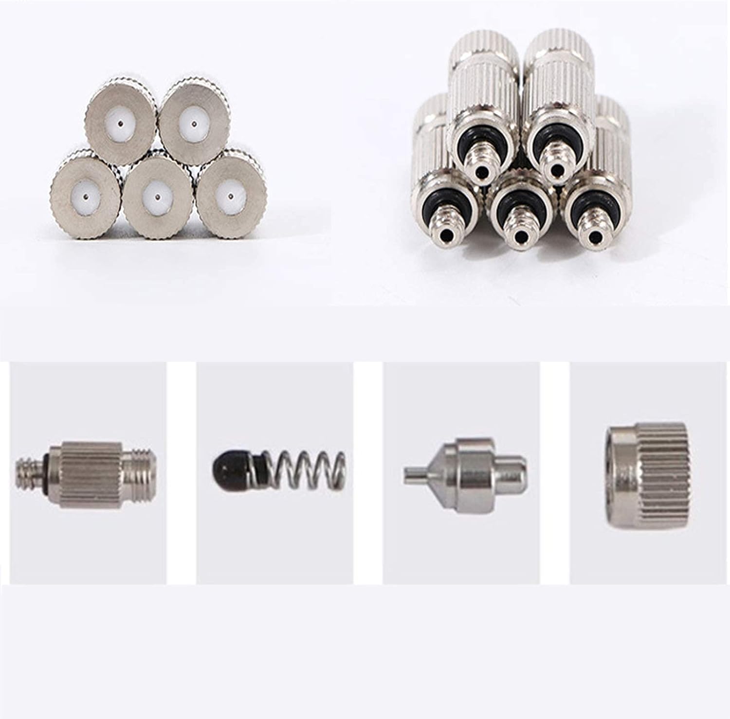 40pcs Misting Nozzle Kit for Cooling System Stainless Steel Mister Nozzles High Pressure 3/16" Threaded, Garden Water Mister, Fog Nozzles, Anti-drip Fogging Spray Head (Size : 0.2mm)