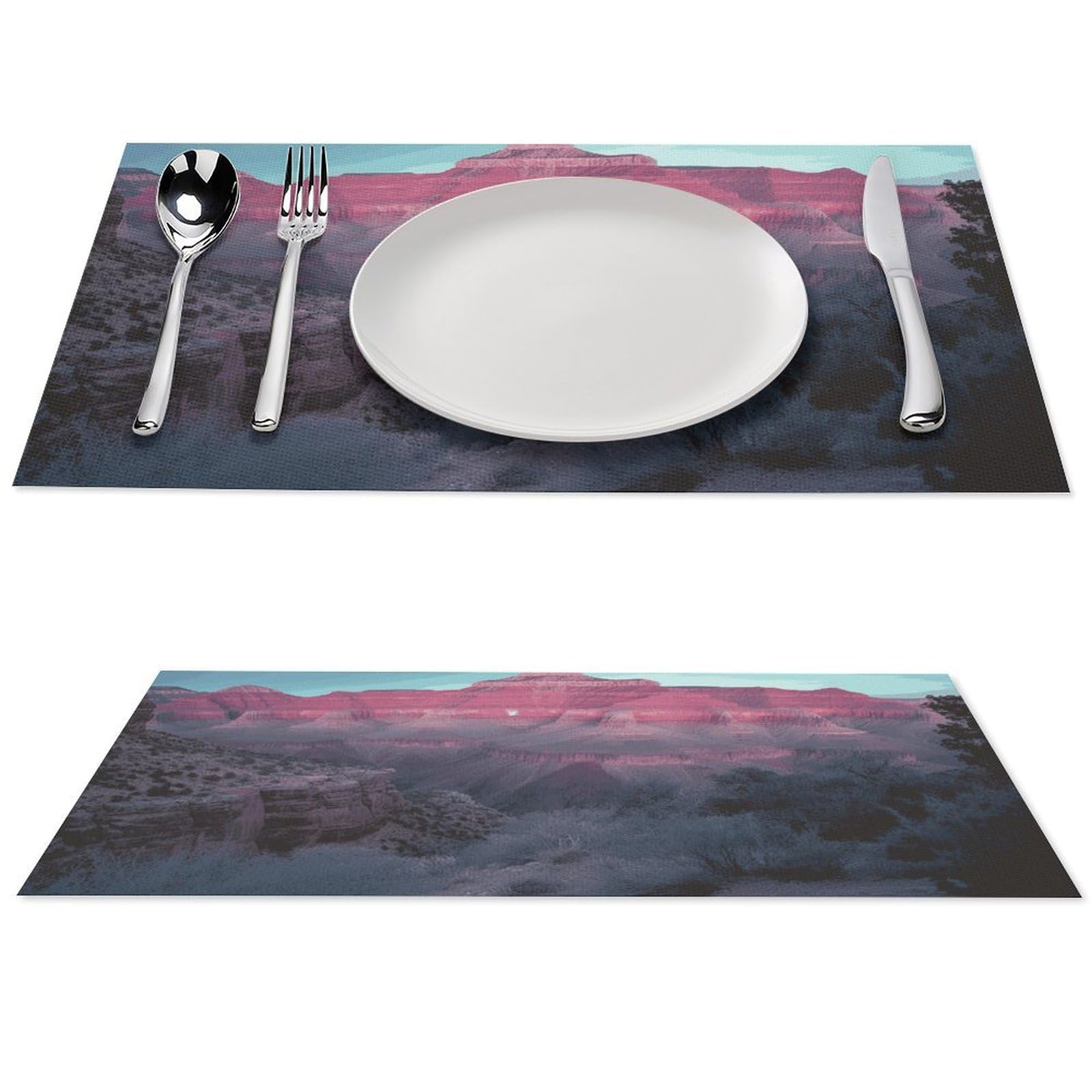 Grand Canyon - Set di 6 tovagliette in PVC, lavabili, resistenti al calore, antiscivolo, impermeabili, per tavolo da pranzo per interni ed esterni, cucina, feste