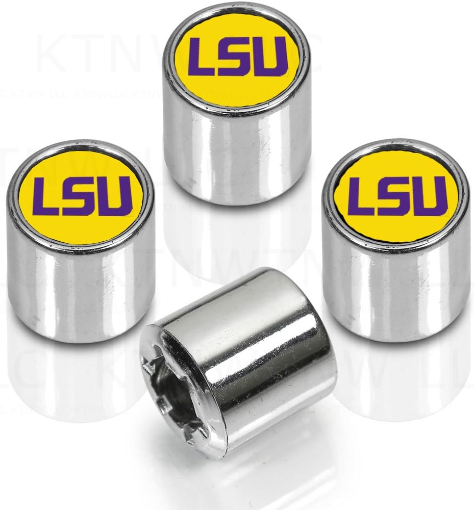 Officially Licensed NCAA Colorful Insert Valve Caps - Louisiana State Tigers