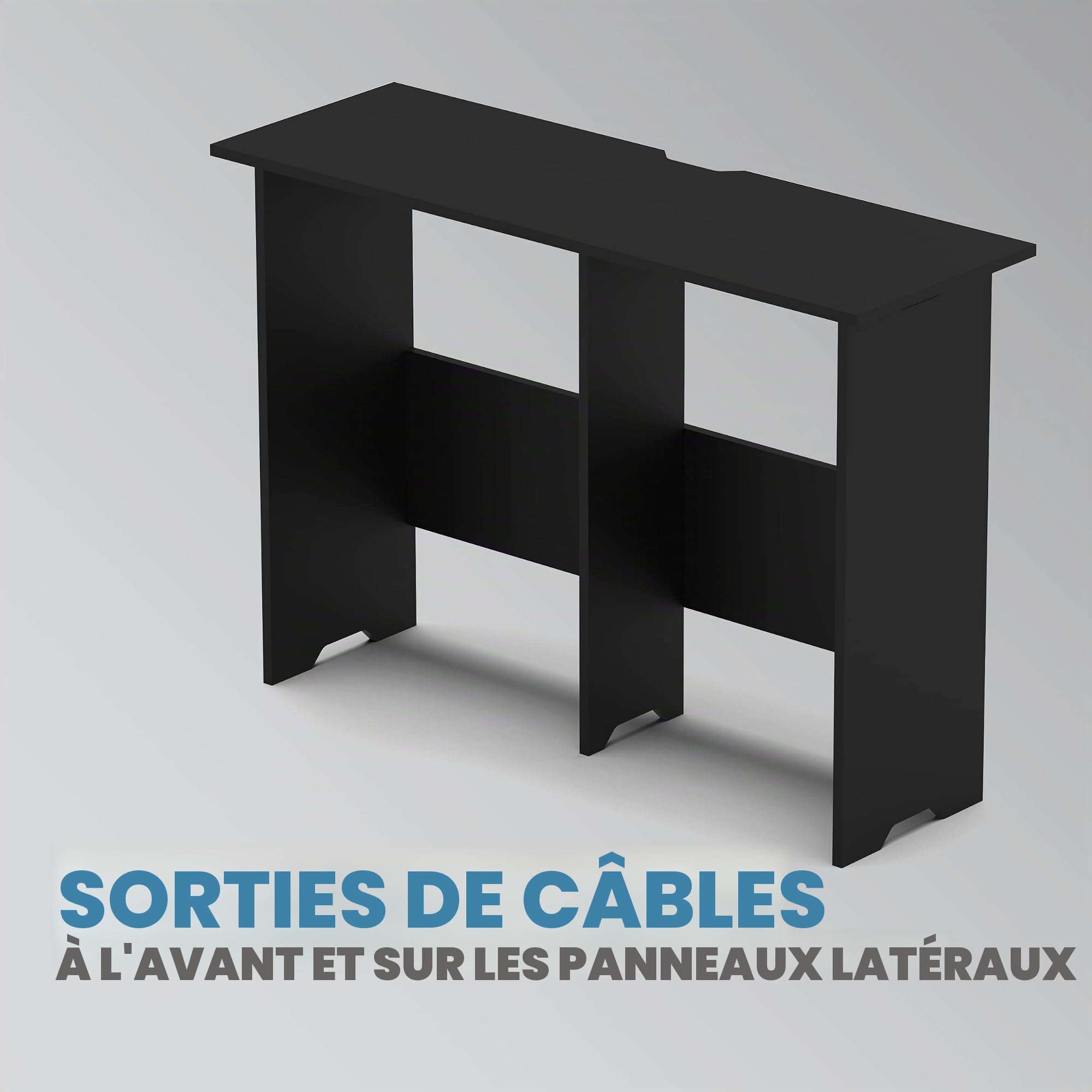 Glorious Mix Station 2 - pour 2 platines ou lecteurs CD et 1 Table de mixage jusqu'à Une Largeur de 14" ou Un contrôleur DJ avec Ordinateur Portable, Sorties de câble à l'avant et sur Les Panneaux