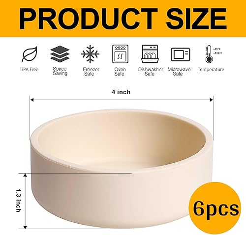 Miniatura 3 de Dootafy Paquete de 6 moldes de silicona para freidora de aire, sartén para huevos individuales para microondas, moldes para huevos y microondas,