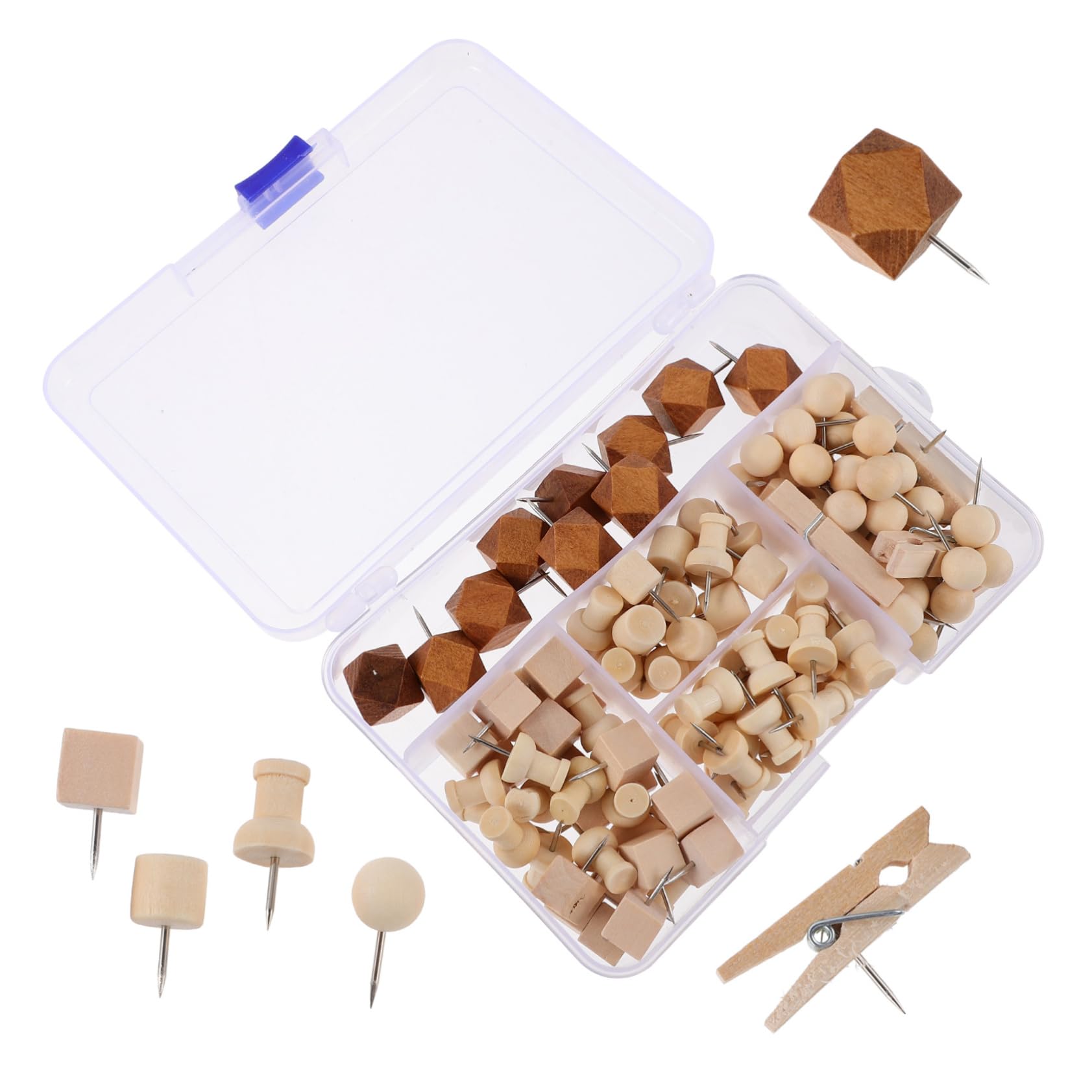 SOLUSTRE Punaises Bois pour Tableau Affichage Lot de Épingles Décoratives Styles pour Photos Et Cartes Accessoire Pratique Et Esthétique pour Bureau Et École