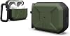 UAG Designed for AirPods Pro 2nd Gen 2022 Civilian Olive Drab, Premium Rugged Slim Water Resistant Full Protective Case Cover with Detachable Keychain Carabiner by URBAN ARMOR GEAR