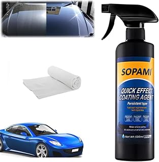 Sopami Car Coating Spray - Quick Wax Polish, Scratch Remover, Waterless Wash & Glass Cleaner with Towel
