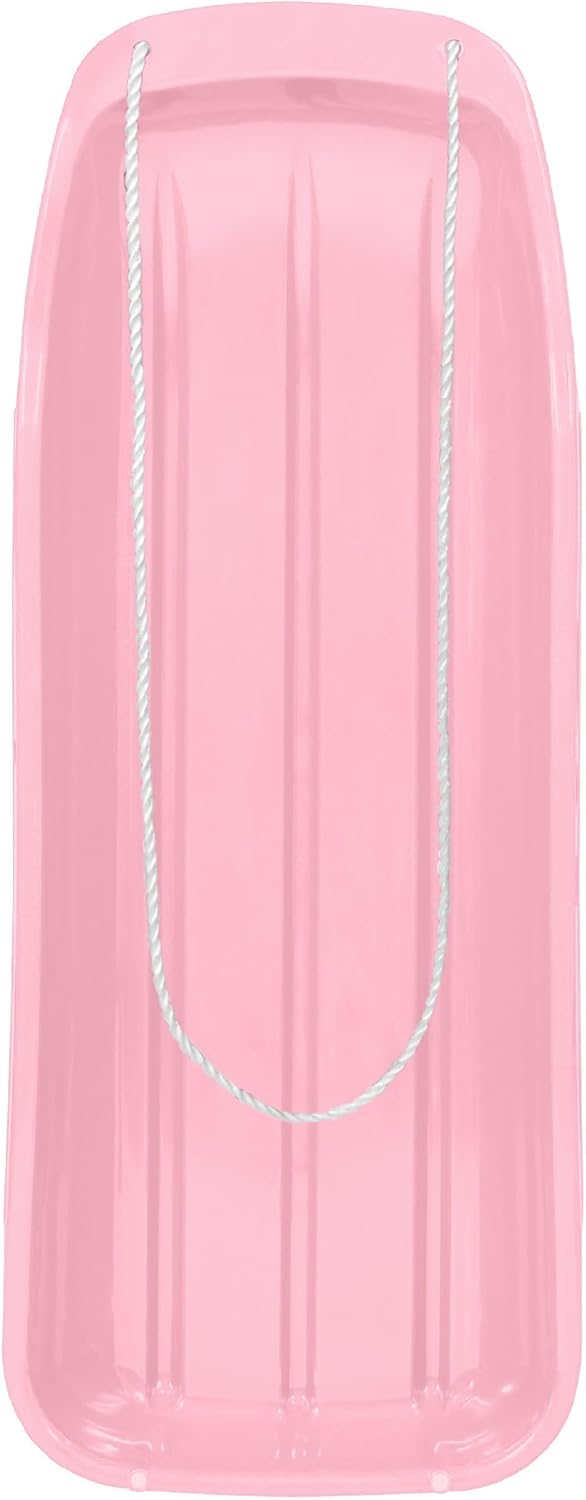 Best Choice Products 48in Kids Plastic Toboggan Snow Sled w/Pull Rope