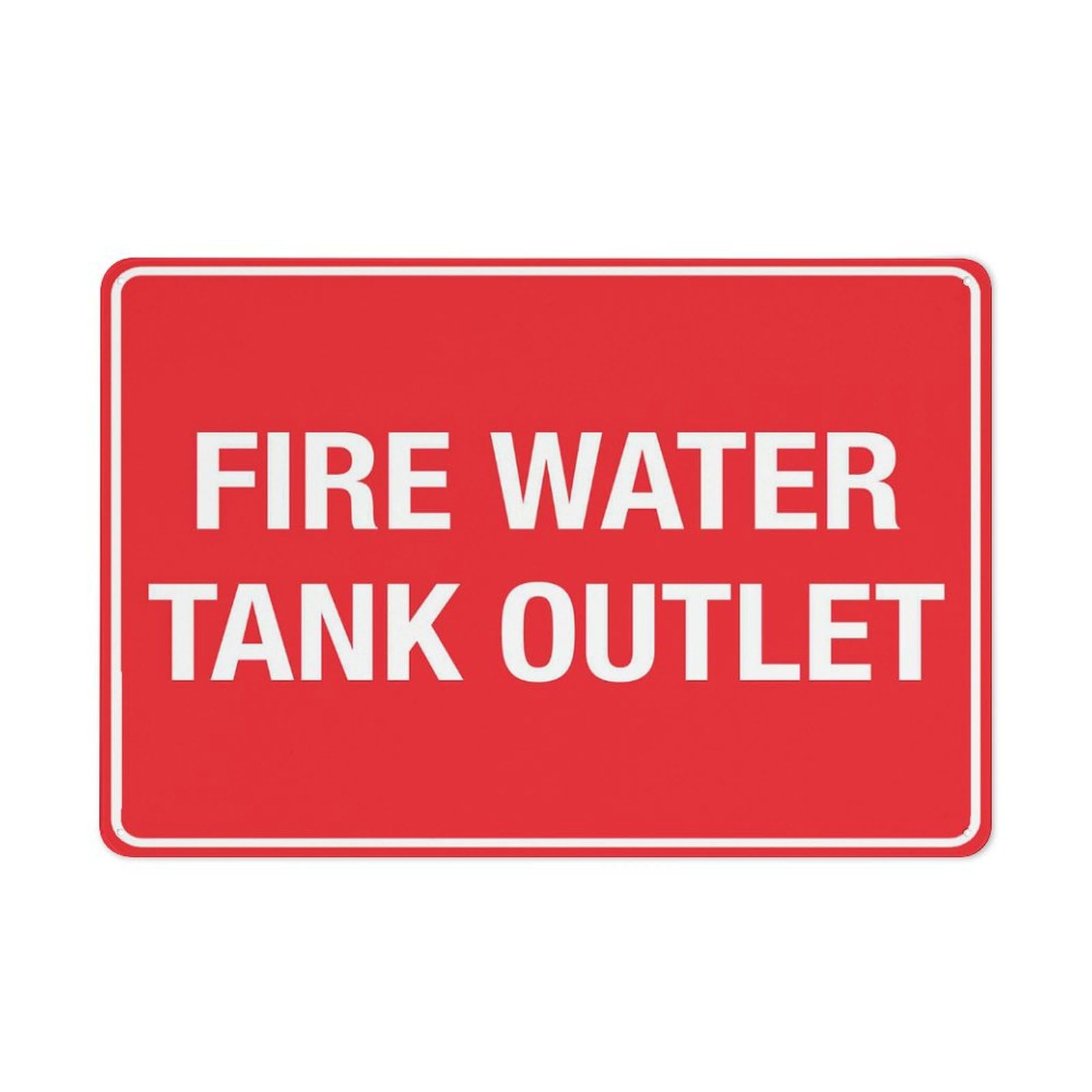 Fire Water Tank Outlet Sign Signs Outdoor, Uv Printed Metal Aluminum Tin Sign 8x12In, Weatherproof and Security Signs for Home Or Business
