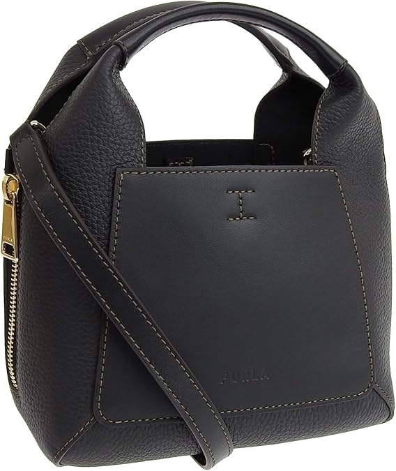 【新品同様・ほぼ未使用】フルラ サンディ 2way ハンドバッグ レザー 黒 美品『FURLA』フルラ 2WAY レザー ミニボストン ショルダー