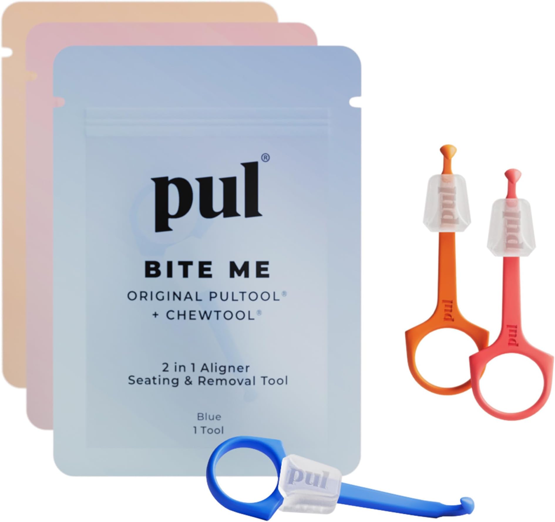 PUL 2-in-1 Clear Aligner Chew Tool & Removal Tool | Orthodontic Chewie + Remover Combo | Hygienic, Reusable, BPA-Free Dental Accessory for Invisalign | Pack of 3