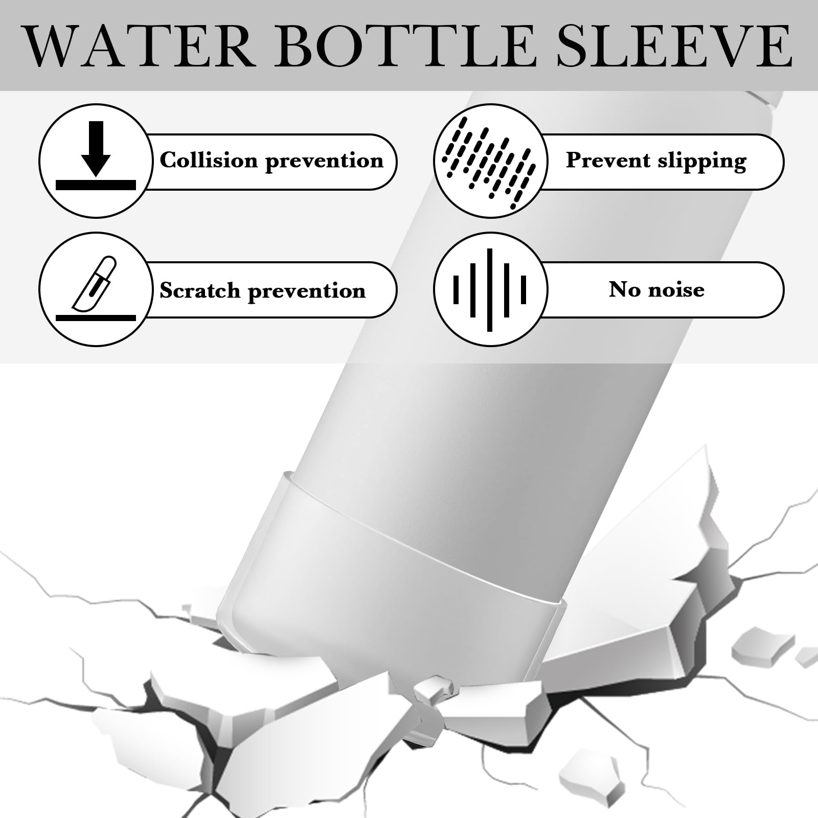 Linkidea - Confezione da 2 Protezioni per Borraccia compatibili con la Borraccia Sportiva Owala FreeSip da 32 oz, Protezione Antiscivolo in Silicone per Il Fondo della Borraccia (Bianco Trasparente)