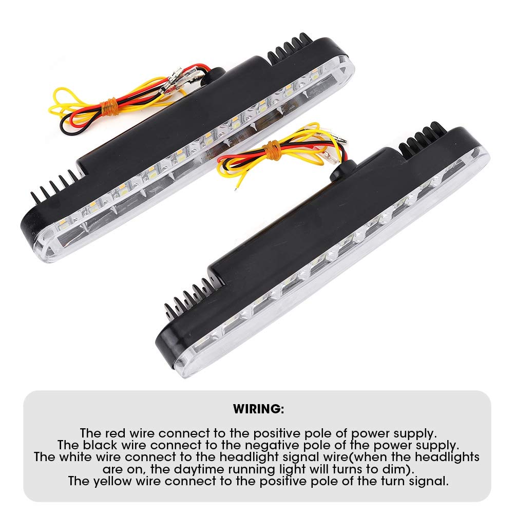 Światła do jazdy dziennej, światła do jazdy dziennej Led, akrylowe światło Led 5050 30led podwójne kolory światła do jazdy dziennej Drl Turn Lamp Fit for Car