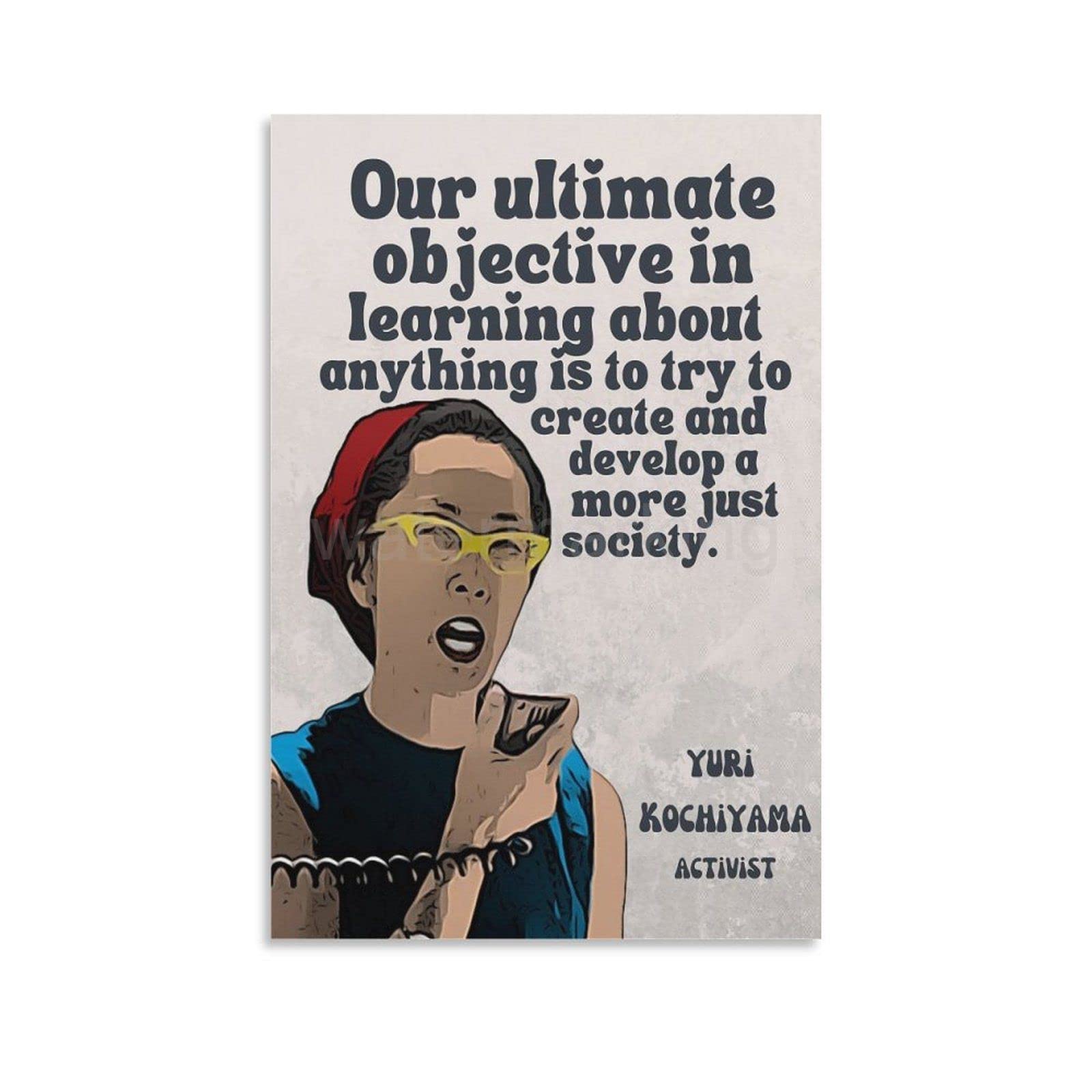 BLUDUG Yuri Kochiyama Asian Leaders Posters, AAPI Heritage Month Posters, Classroom Decor Canvas Painting Wall Art Poster for Bedroom Living Room Decor08x12inch(20x30cm)