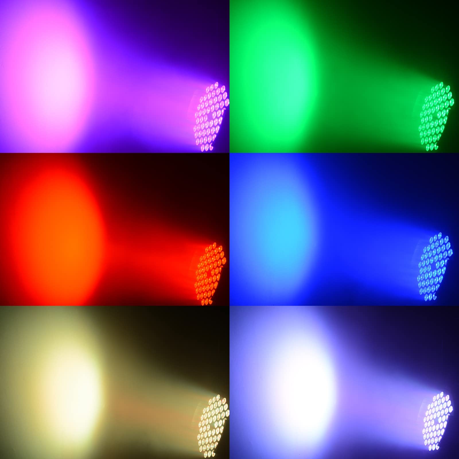 Betopper 180W Par Led RGB Lumière Soirée Dj Strobe Lumière de Scène 4P | 54x3W Projecteur de Scene DMX512 Pofessionnel Lumière Stroboscope pour Fête De la musique Halloween Noël Bar Club LPC007 1P