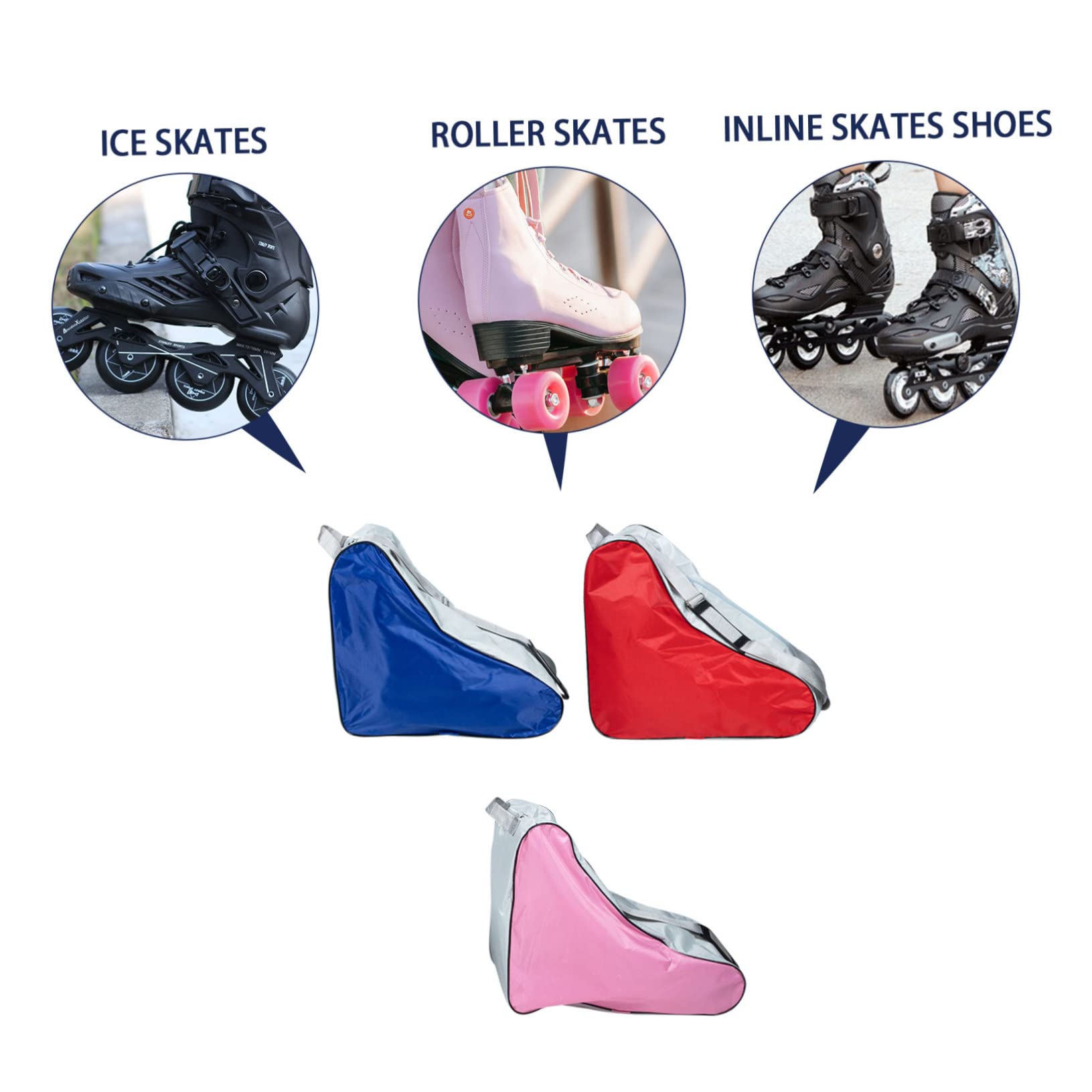 Borsa Porta Pattini Roller 3 Pezzi in Poliestere per Uso Esterno | Pattini da Ghiaccio e Roller Skates, Design Semplice e Look alla Moda, Formato Grande