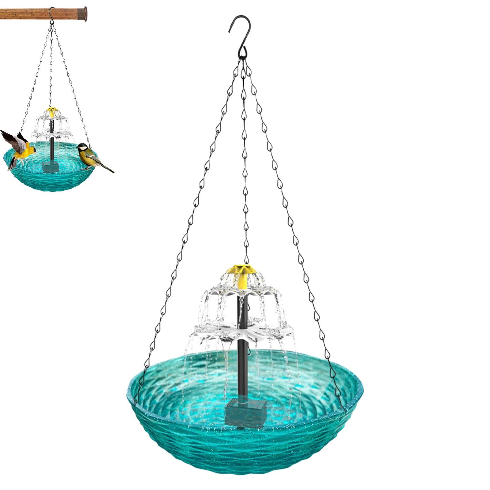 Vogelfuttertränke Combo | Außen Vogelfutterbad mit Wasserbrunnen | Vogelfutterstation Vogeltränke Schüssel, Garten Vogeltränke und Futterspender für Hinterhof, Balkon, Garten