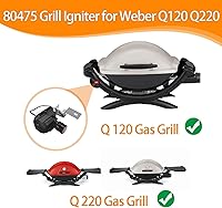 Vista 2 de SafBbcue Encendedor de parrilla 80475 para Weber Q120 Q220 Series Parrillas Interruptor electrónico de 2 salidas Kit de botón de encendido